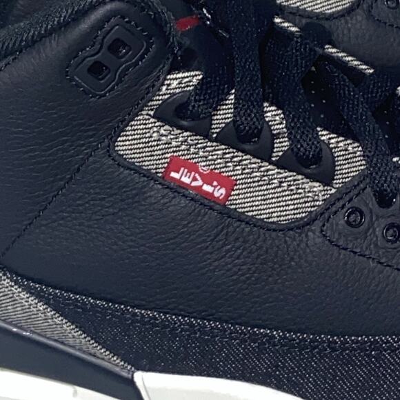 Levi’s x Air Jordan 3 Retro Nike Denim Black Red Tab IR0914-400 Men’s Size 9 NEW